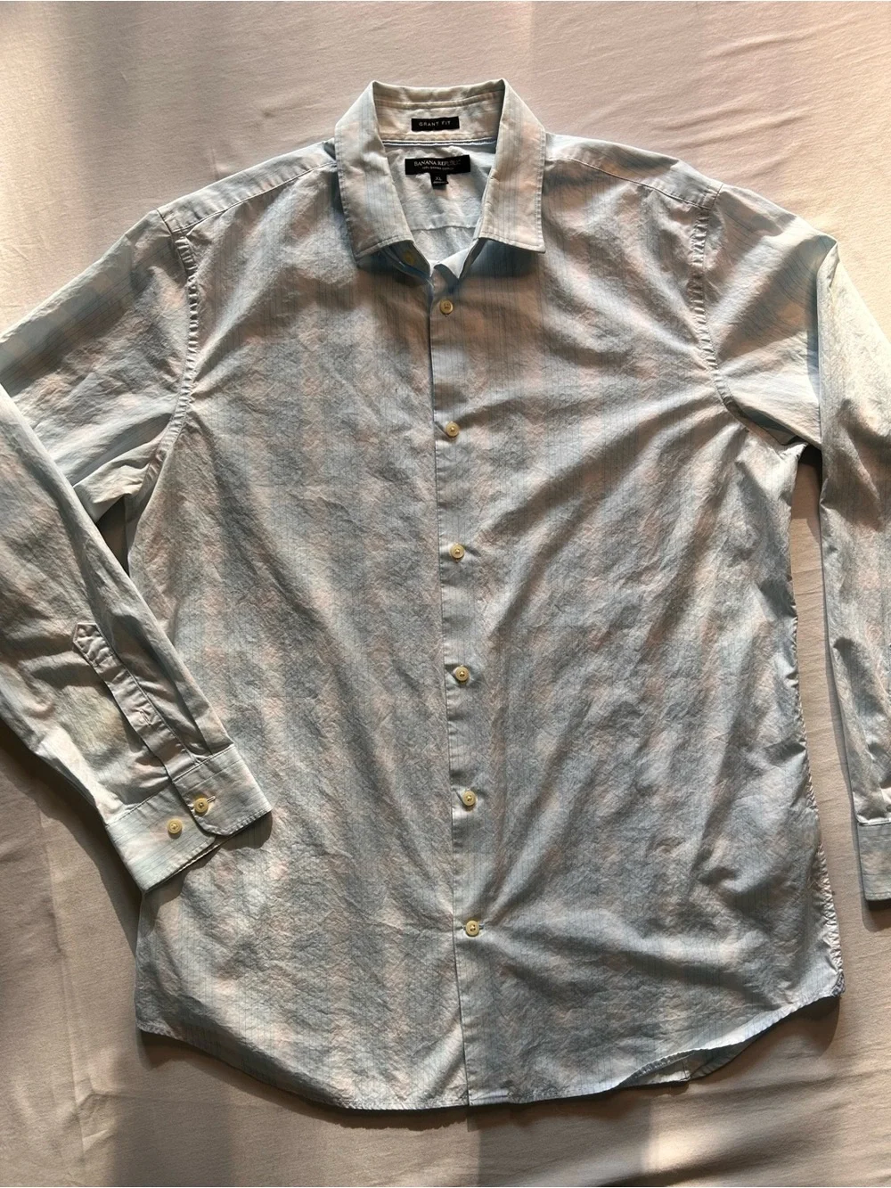 Banana Republic Grant Fit Blue Supima Cotton Dress Shirt